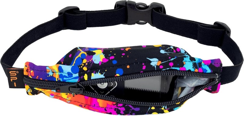 SPIbelt Kids Pocket Belt, Expandable Pocket, Adjustable Waist Belt, No Bounce, No Logo Band, Rave with Black Zipper - Image 1